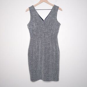 Banana Republic Womens Sheath Dress Size 4‎ Blue White Tweed Office Corpgore